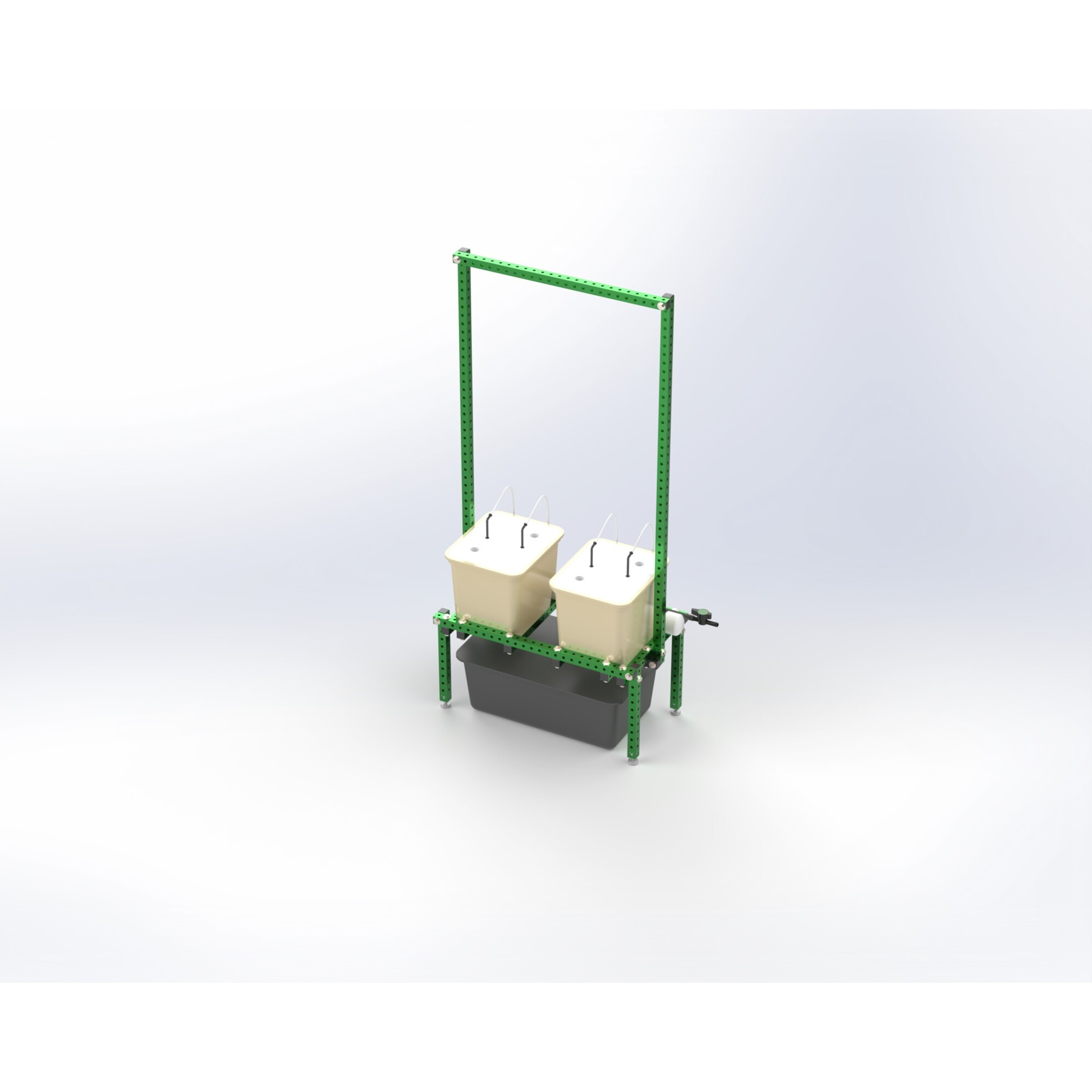 Crop King, 2 Bucket Bato System, Plant Count 4 Channels 2 Plant Spacing 16 in, Model# BAT1002SYS
